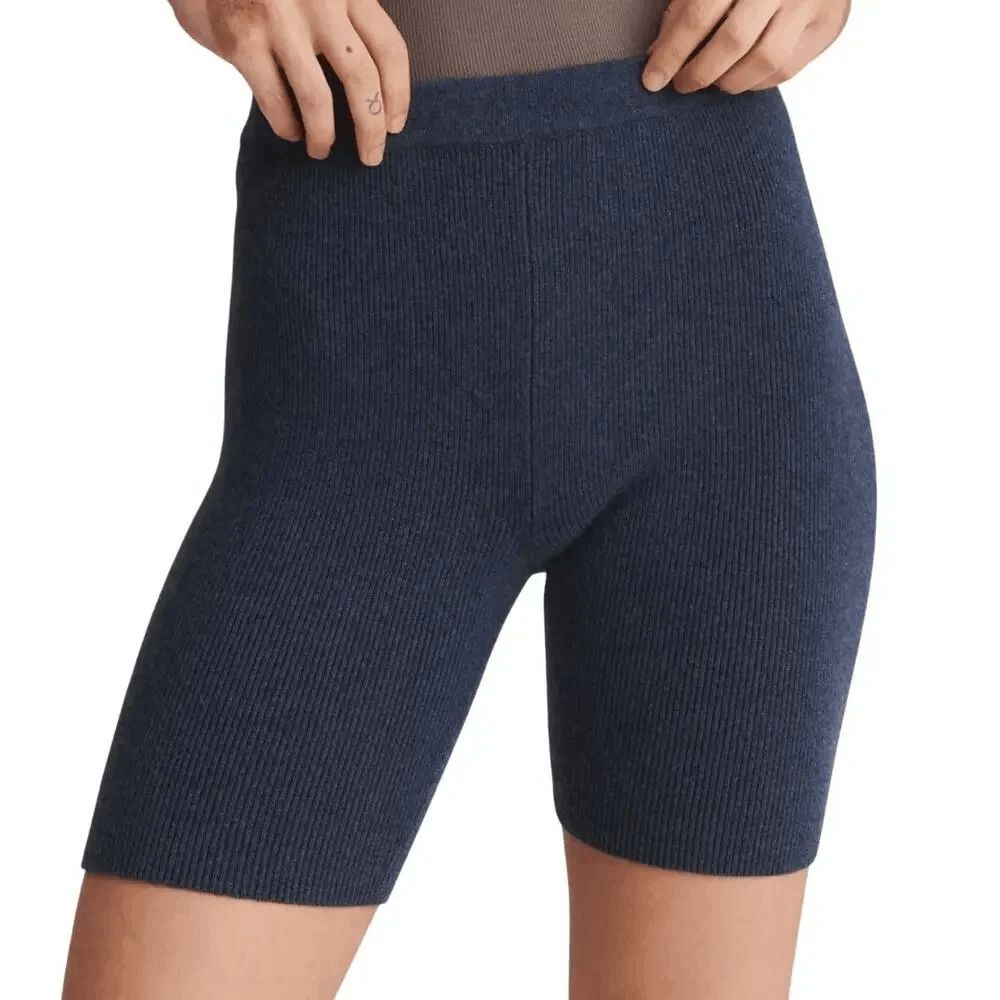 NAADAM Navy Blue Recycled Cashmere Biker Bike Shorts Women's Size Size Large